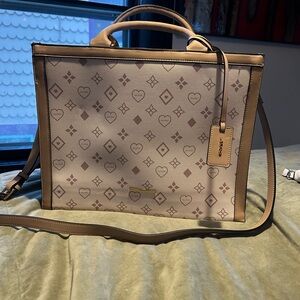 Aldo Beige and Brown Patterned Tote